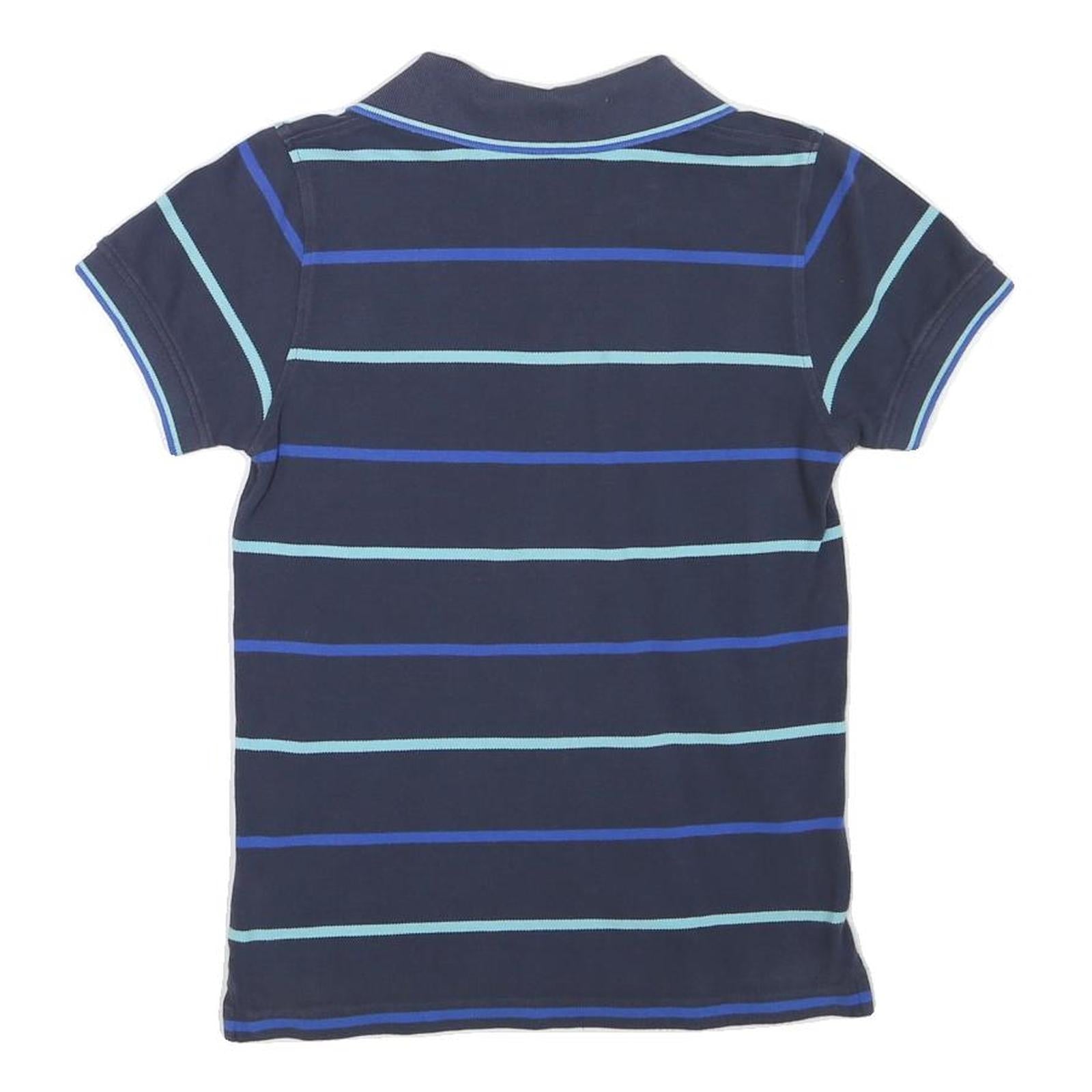 LYLE & SCOTT Mens Blue & Light Blue Striped Short Sleeve Polo Shirt S Cotton