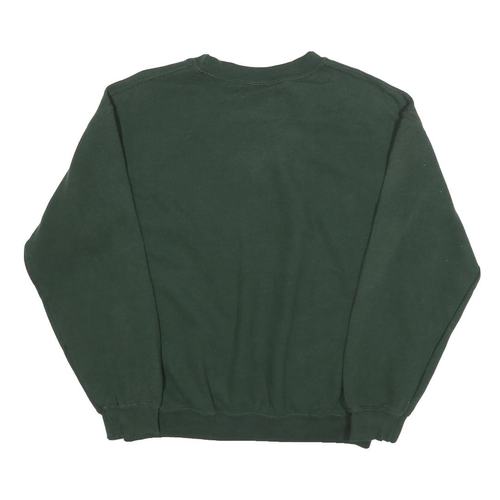 ACDC Womens Green Cotton Blend Crew Neck Sweatshirt M Animal Print Graphic