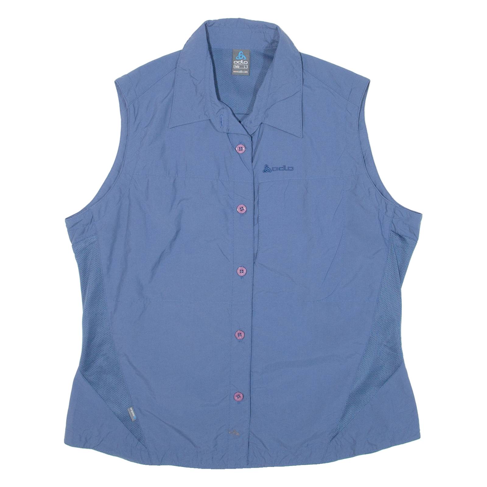 ODLO Womens Plain Shirt Blue Sleeveless L