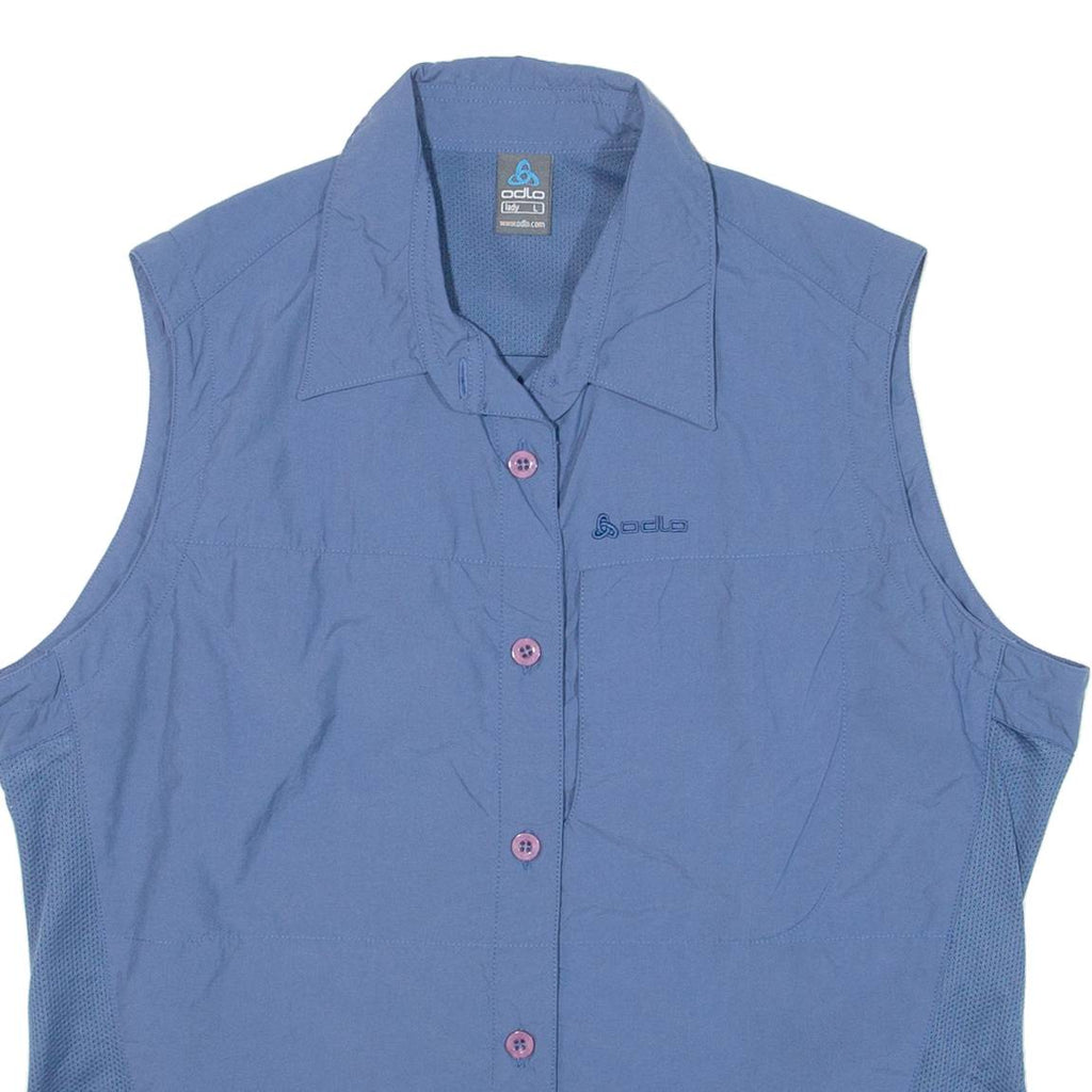 ODLO Womens Plain Shirt Blue Sleeveless L