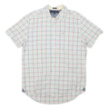 TOMMY HILFIGER Mens White & Multi Check Shirt M Cotton Blend Classic Casual