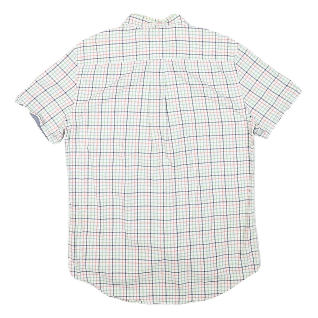 TOMMY HILFIGER Mens White & Multi Check Shirt M Cotton Blend Classic Casual