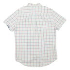 TOMMY HILFIGER Mens White & Multi Check Shirt M Cotton Blend Classic Casual