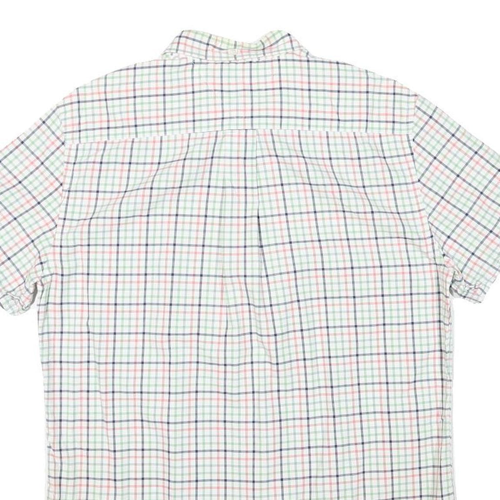TOMMY HILFIGER Mens White & Multi Check Shirt M Cotton Blend Classic Casual