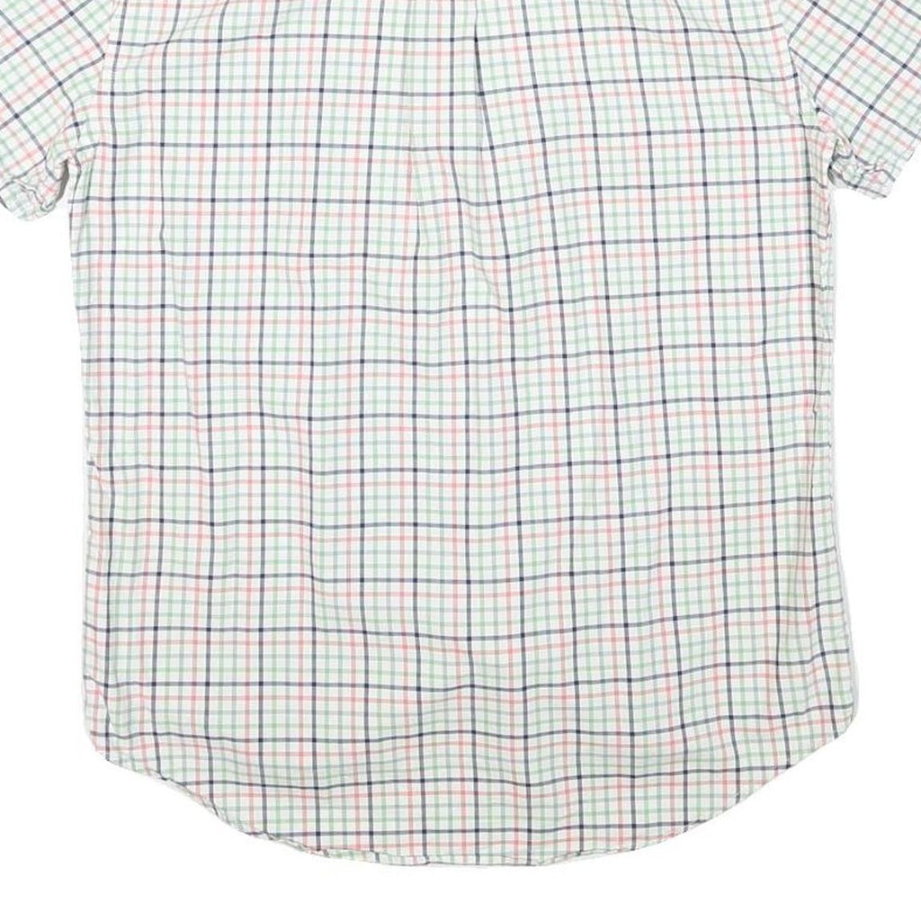 TOMMY HILFIGER Mens White & Multi Check Shirt M Cotton Blend Classic Casual