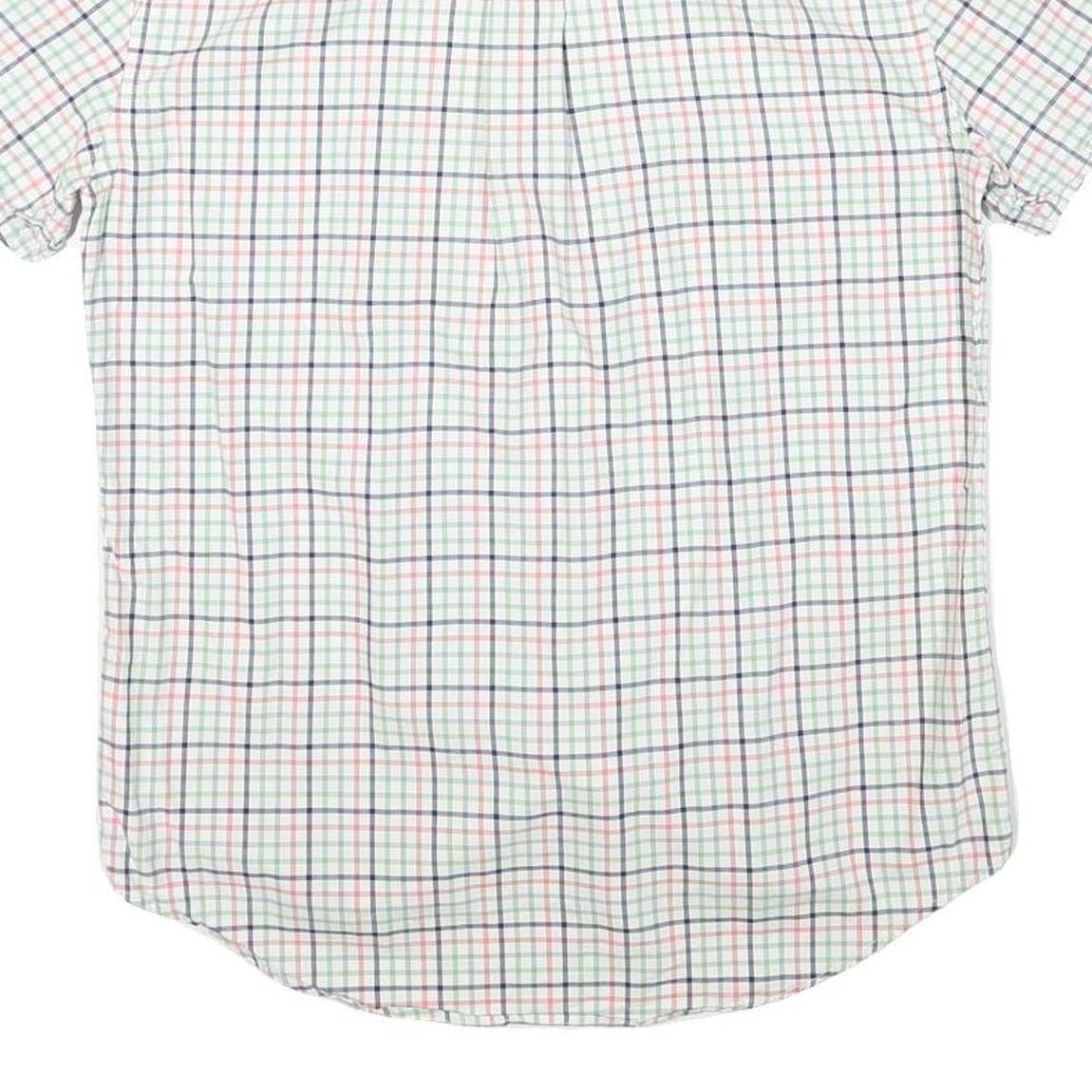 TOMMY HILFIGER Mens White & Multi Check Shirt M Cotton Blend Classic Casual