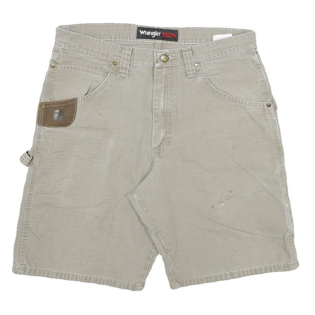 WRANGLER Mens Shorts Beige Casual L W32 Cotton Blend Utility Workwear Relaxed
