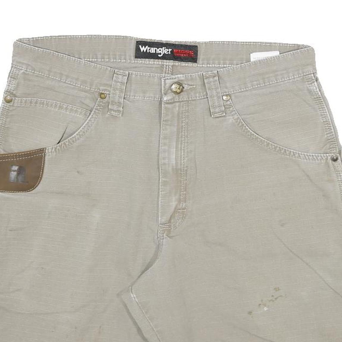 WRANGLER Mens Shorts Beige Casual L W32 Cotton Blend Utility Workwear Relaxed
