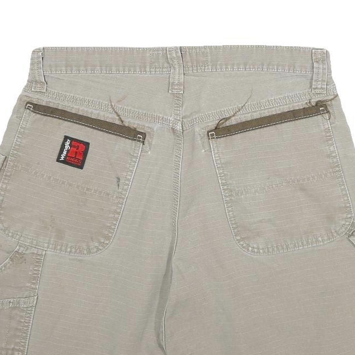 WRANGLER Mens Shorts Beige Casual L W32 Cotton Blend Utility Workwear Relaxed