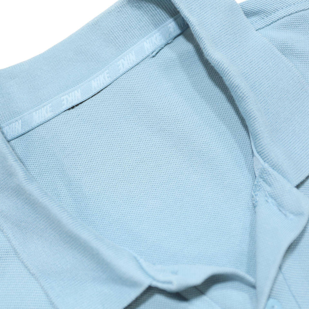 NIKE Mens Blue Short Sleeve Plain M Cotton Blend Polo Shirt Casual Sport