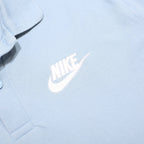 NIKE Mens Blue Short Sleeve Plain M Cotton Blend Polo Shirt Casual Sport