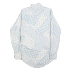 HATHAWAY Mens Blue & White Patterned Shirt S Cotton Blend Long Sleeve Button