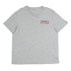 TOMMY HILFIGER Mens Grey Crew Neck Short Sleeve T-Shirt L Graphic Logo