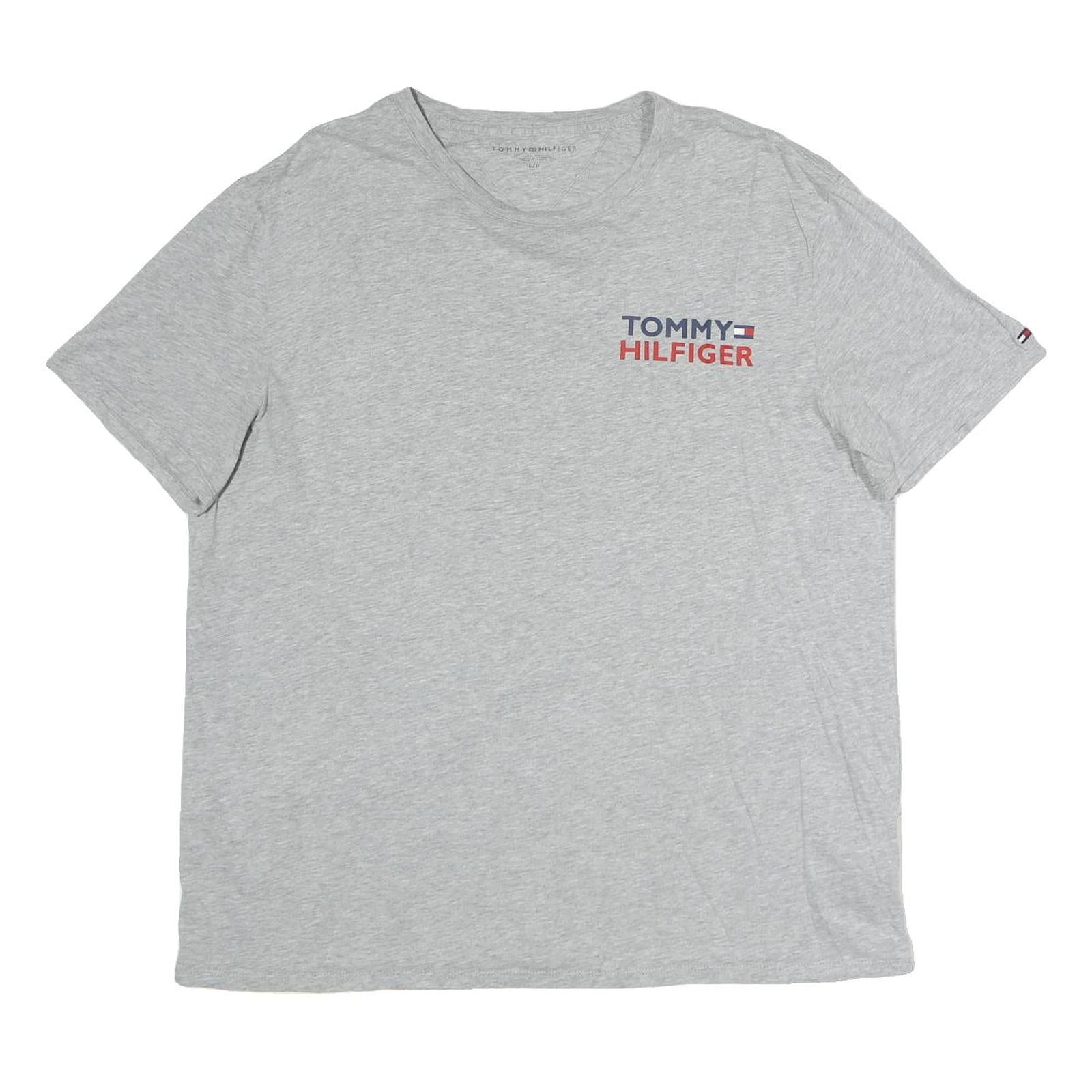 TOMMY HILFIGER Mens Grey Crew Neck Short Sleeve T-Shirt L Graphic Logo