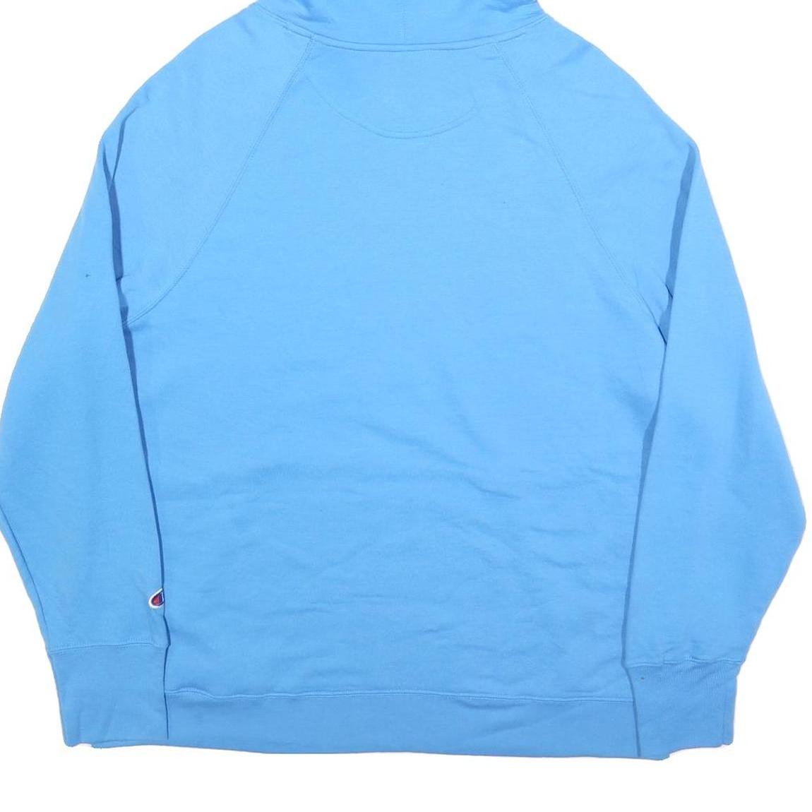 CHAMPION Womens Blue Hooded Pullover 2XL Cotton Blend Casual Sweatshirt