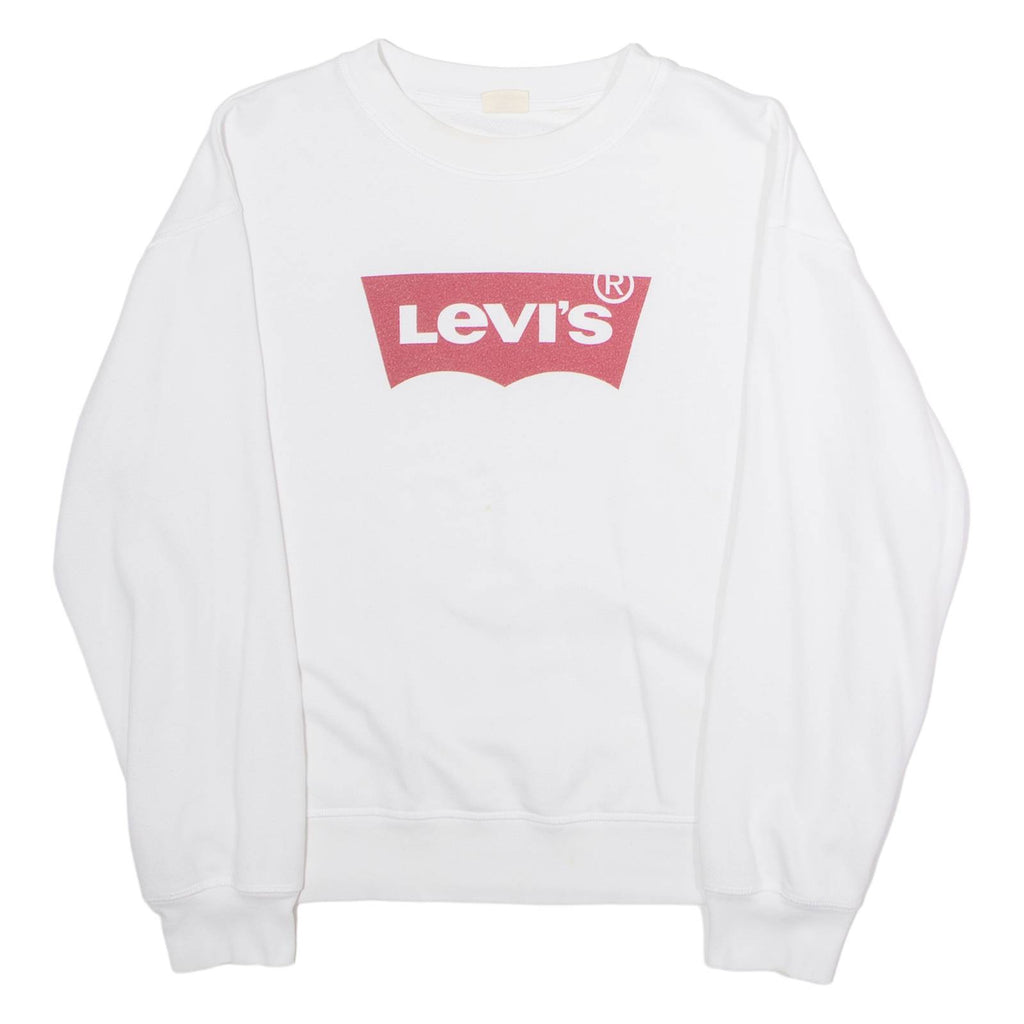 LEVI'S Mens Sweatshirt White Crew Neck M