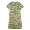 JASMIN Womens Green & Purple Day Synthetic Floral Short Sleeve Knee Length S