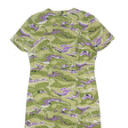 JASMIN Womens Green & Purple Day Synthetic Floral Short Sleeve Knee Length S