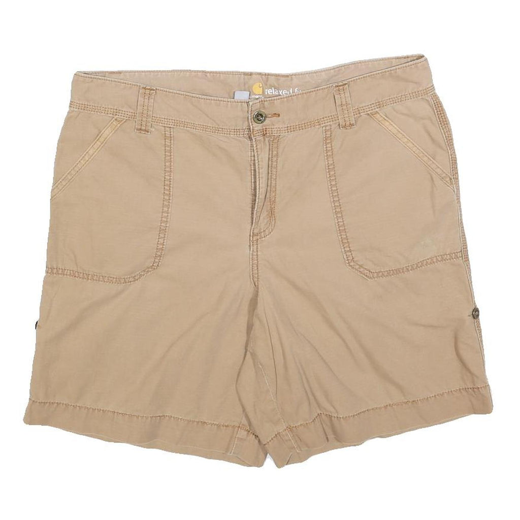 CARHARTT Womens Shorts Beige Casual Relaxed Fit L W36 Cotton Blend