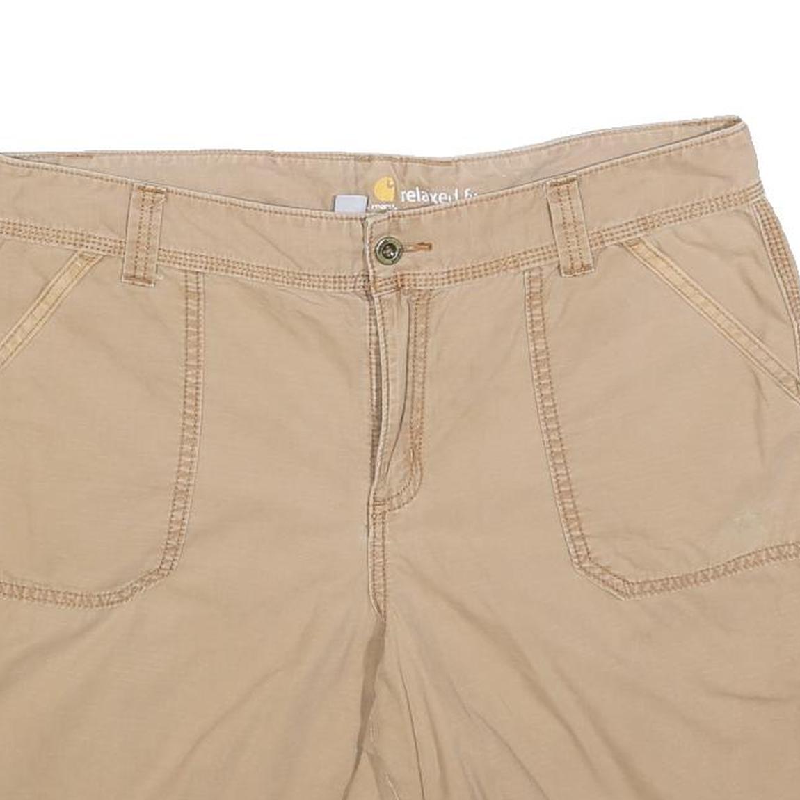 CARHARTT Womens Shorts Beige Casual Relaxed Fit L W36 Cotton Blend