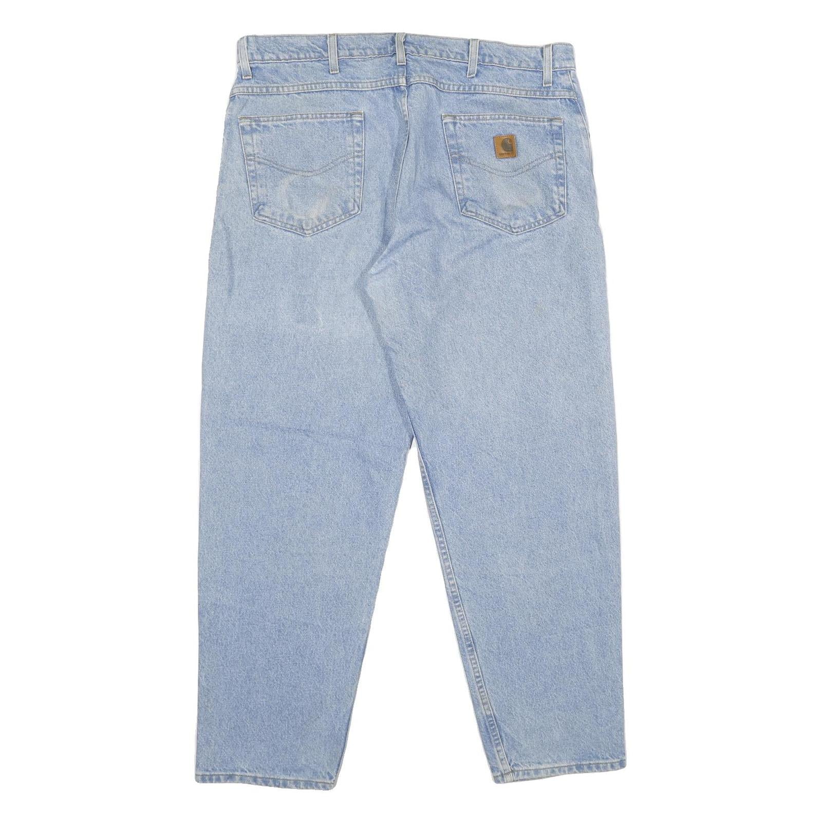CARHARTT Mens Jeans Blue Relaxed Straight Denim Light W38 L30 Classic Workwear
