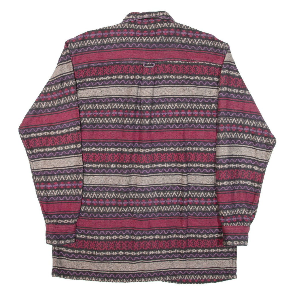 GORDON B BALFORD Mens Flannel Shirt Maroon Striped Long Sleeve M
