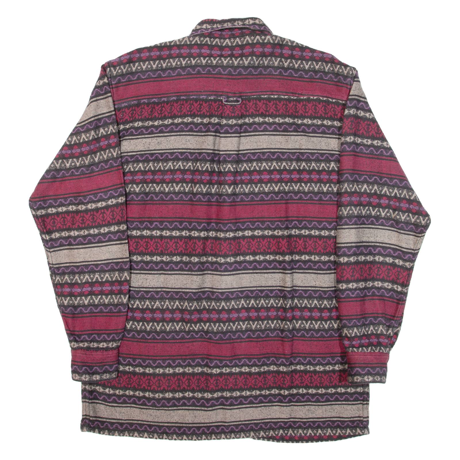 GORDON B BALFORD Mens Flannel Shirt Maroon Striped Long Sleeve M