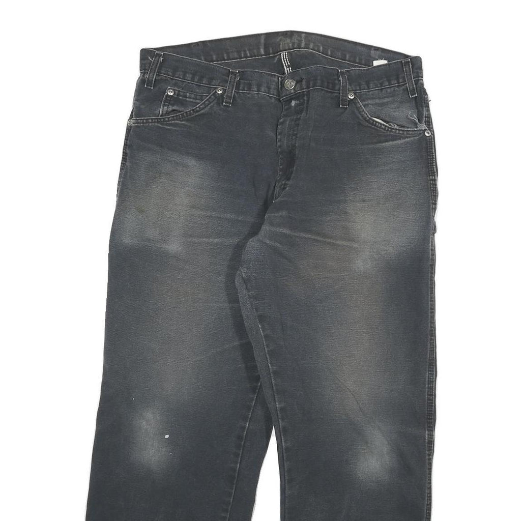DICKIES Mens Regular Fit Black Denim Jeans W34 L28 Relaxed Zip Cotton Blend