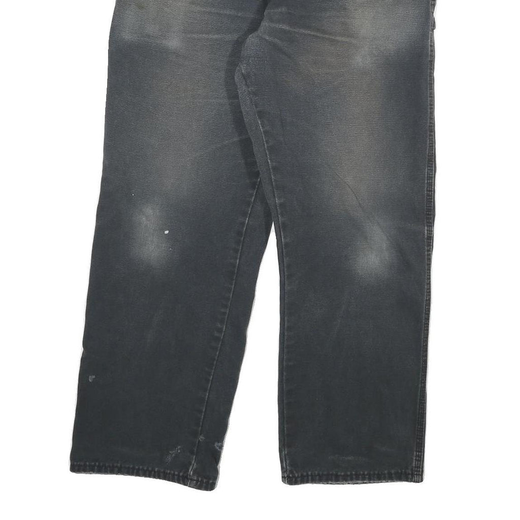 DICKIES Mens Regular Fit Black Denim Jeans W34 L28 Relaxed Zip Cotton Blend