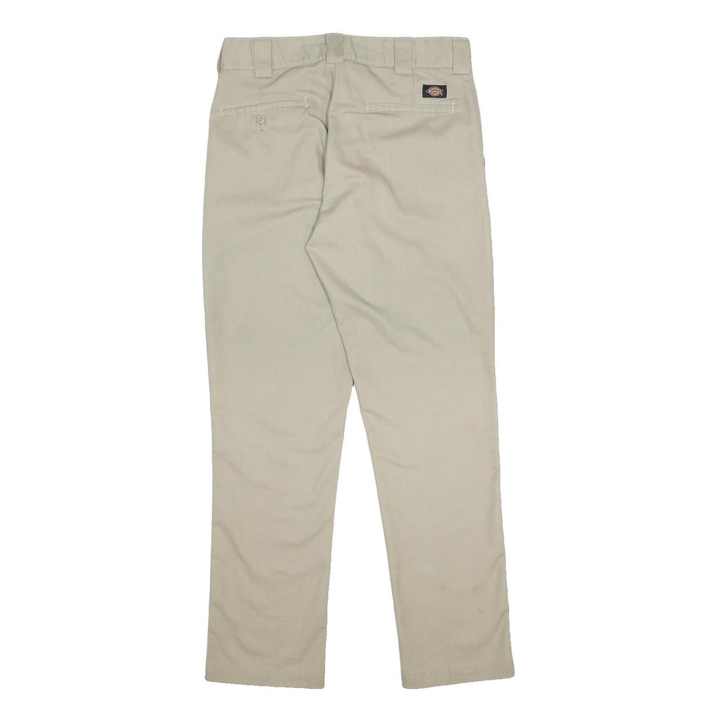 DICKIES Mens Cotton Blend Beige Regular Fit Straight Leg Trousers W31 L30