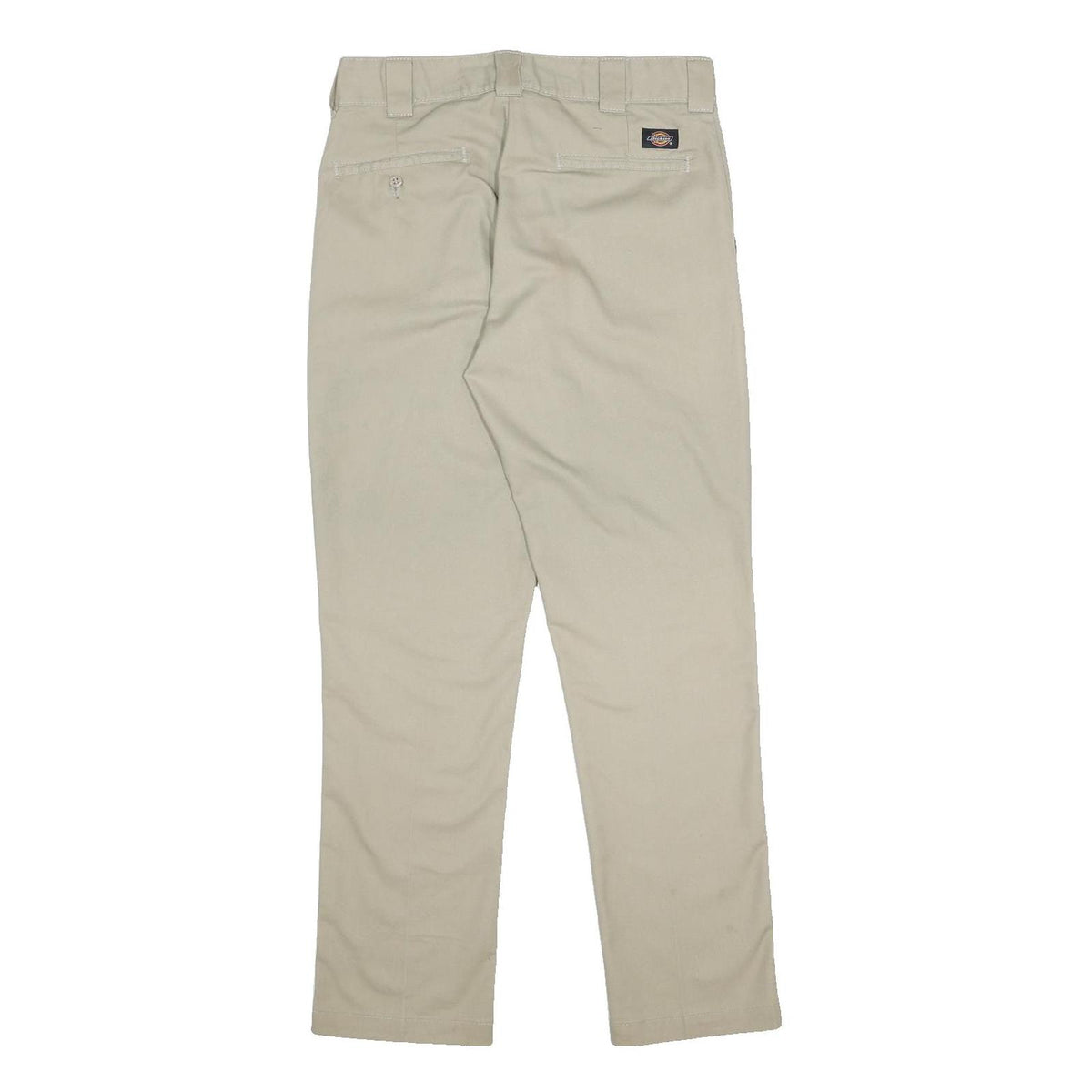 DICKIES Mens Cotton Blend Beige Regular Fit Straight Leg Trousers W31 L30