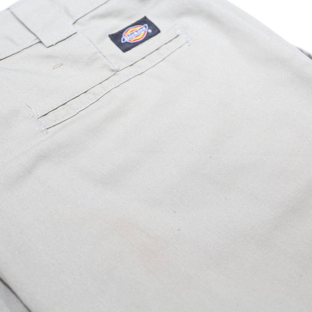 DICKIES Mens Cotton Blend Beige Regular Fit Straight Leg Trousers W31 L30