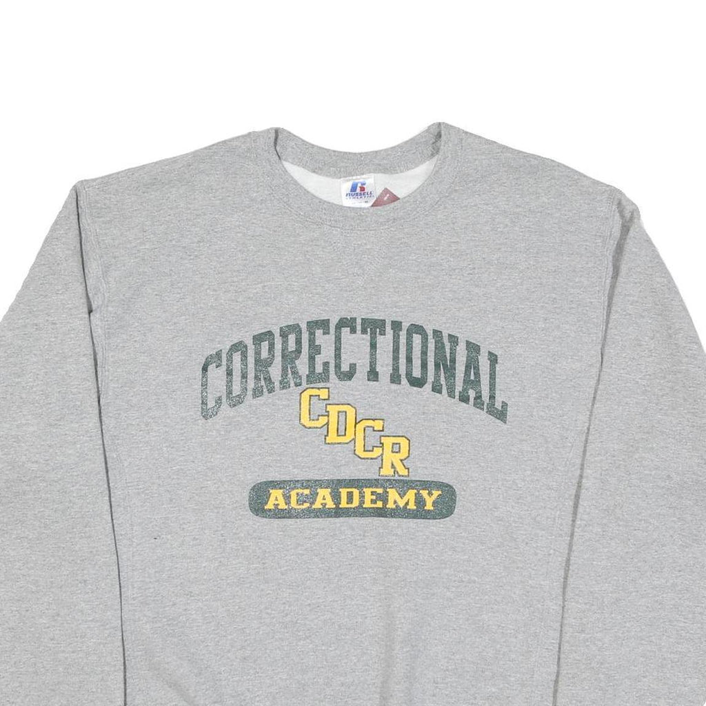 RUSSELL ATHLETIC Mens Grey Correctional Cdcr Academy Crew Neck M Cotton