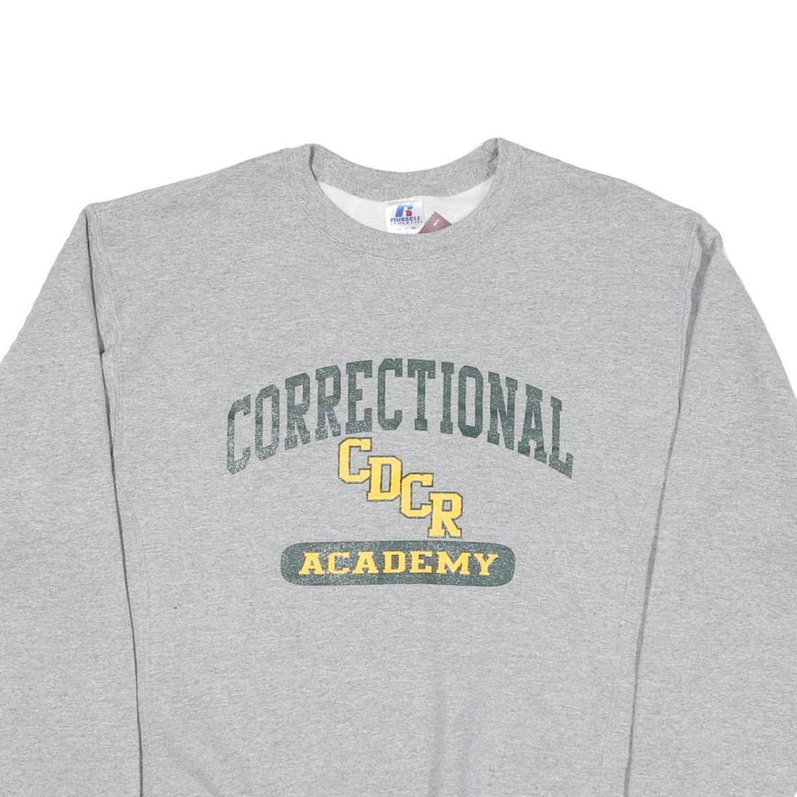 RUSSELL ATHLETIC Mens Grey Correctional Cdcr Academy Crew Neck M Cotton