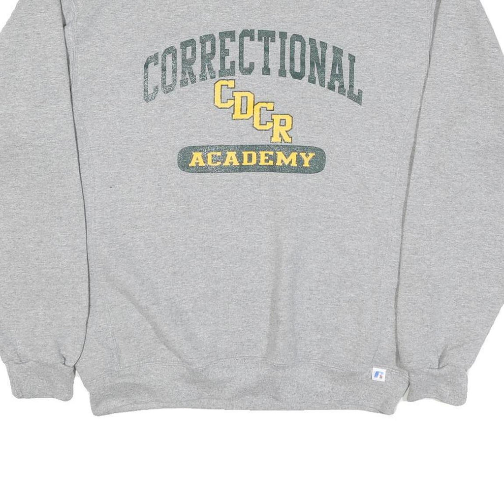 RUSSELL ATHLETIC Mens Grey Correctional Cdcr Academy Crew Neck M Cotton