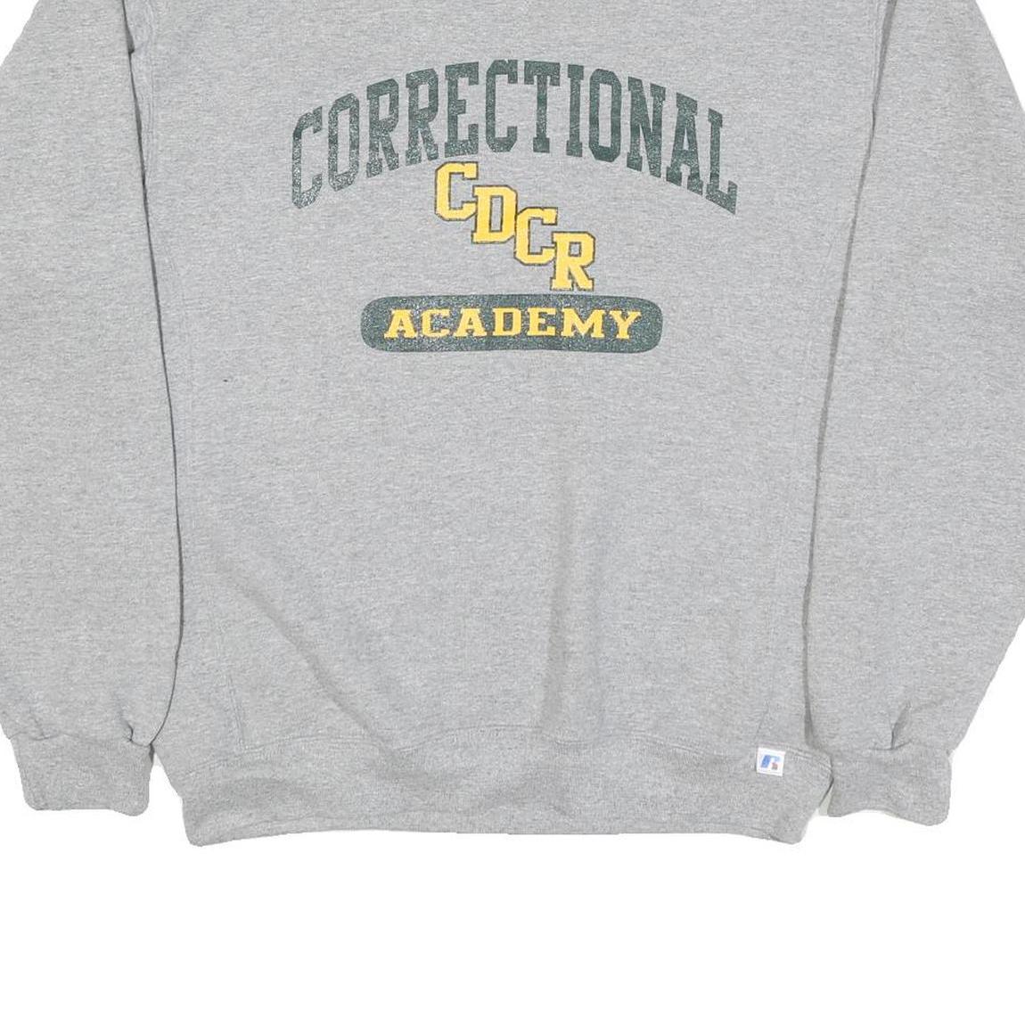 RUSSELL ATHLETIC Mens Grey Correctional Cdcr Academy Crew Neck M Cotton