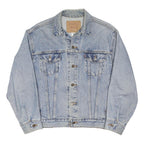 LEVI'S Womens Blue Denim Jacket L Cotton Blend Classic Button Closure Vintage