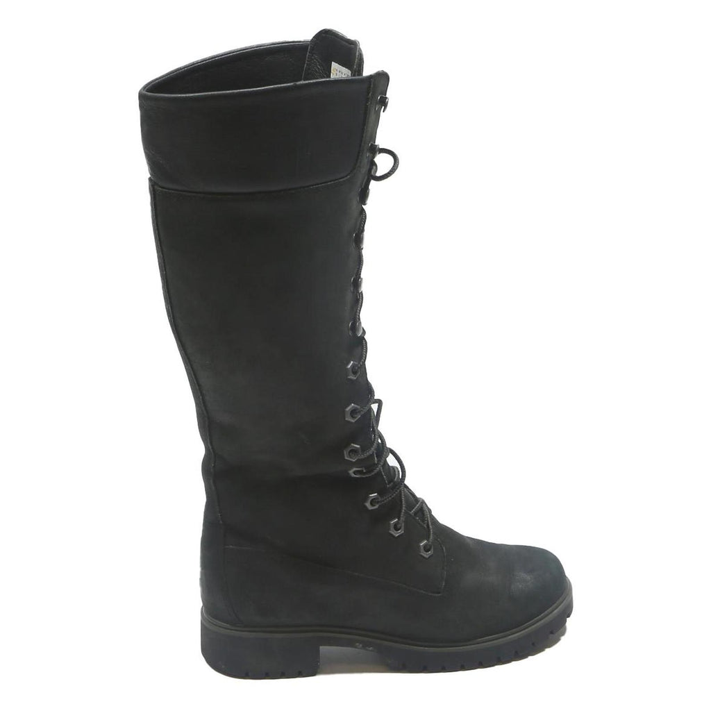 TIMBERLAND Womens Black Leather Lace-Up High Boots UK 4 Durable Stylish