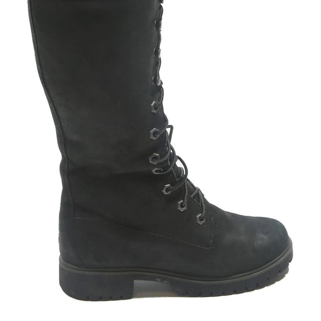 TIMBERLAND Womens Black Leather Lace-Up High Boots UK 4 Durable Stylish
