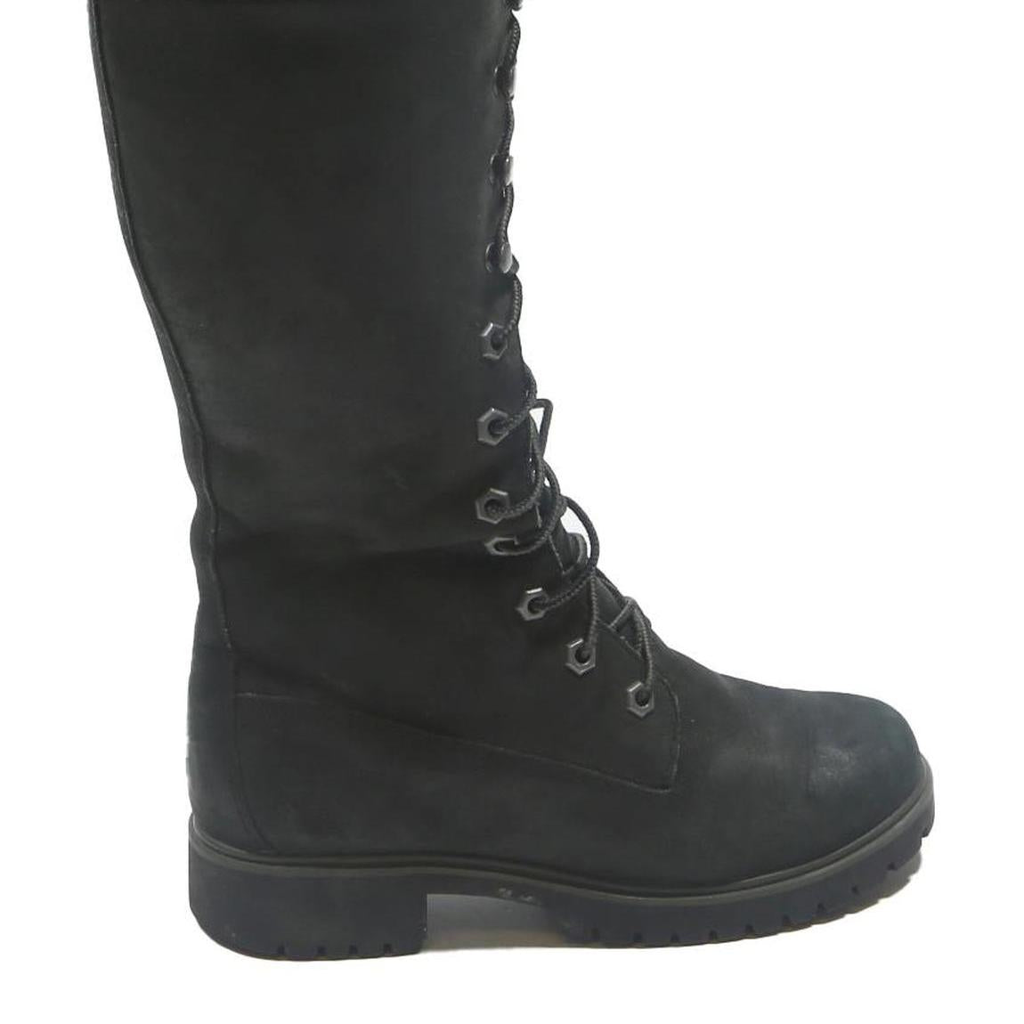 TIMBERLAND Womens Black Leather Lace-Up High Boots UK 4 Durable Stylish