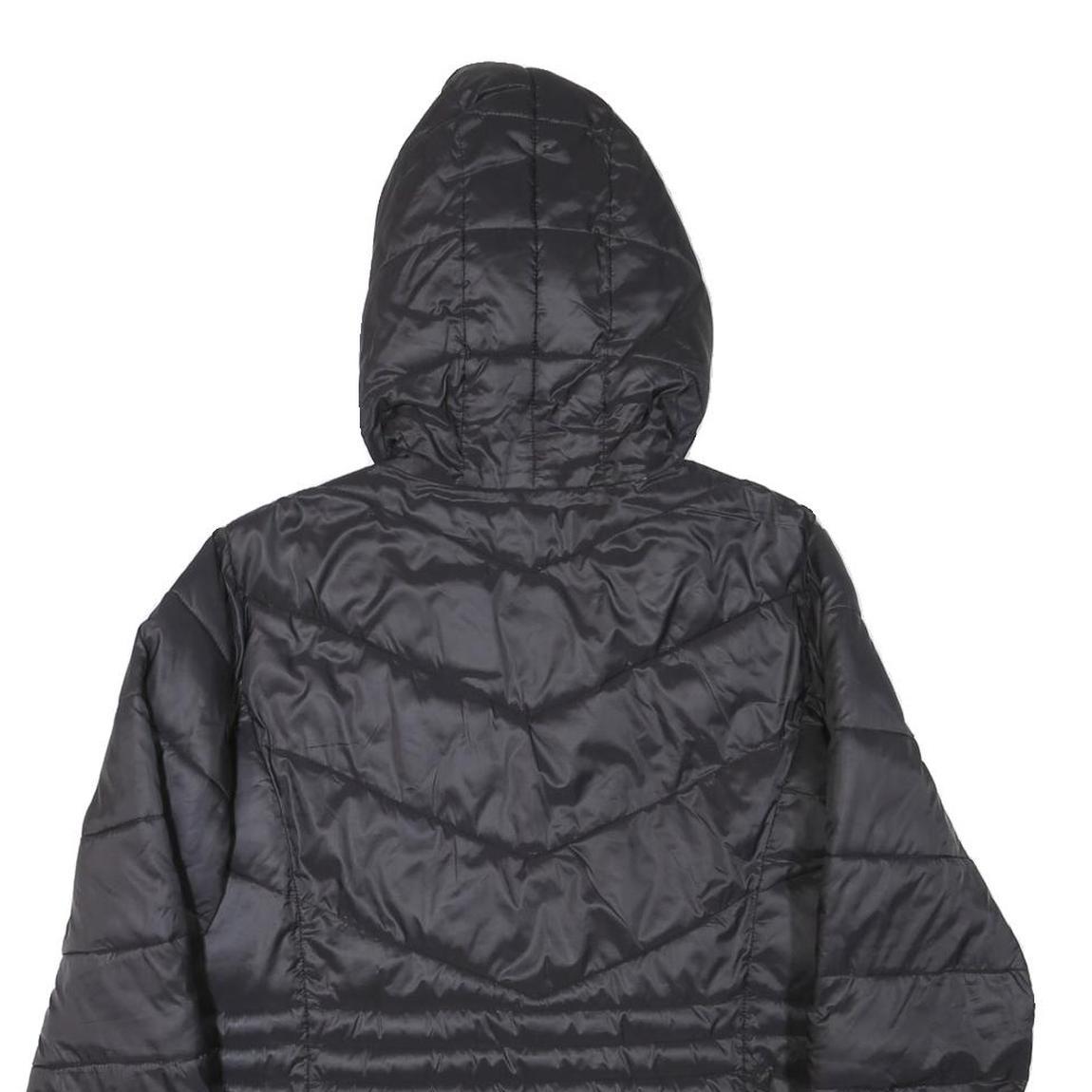 KAPPA Womens Black Hooded Jacket L Polyester Blend Quilted Zip Up Sportswear
