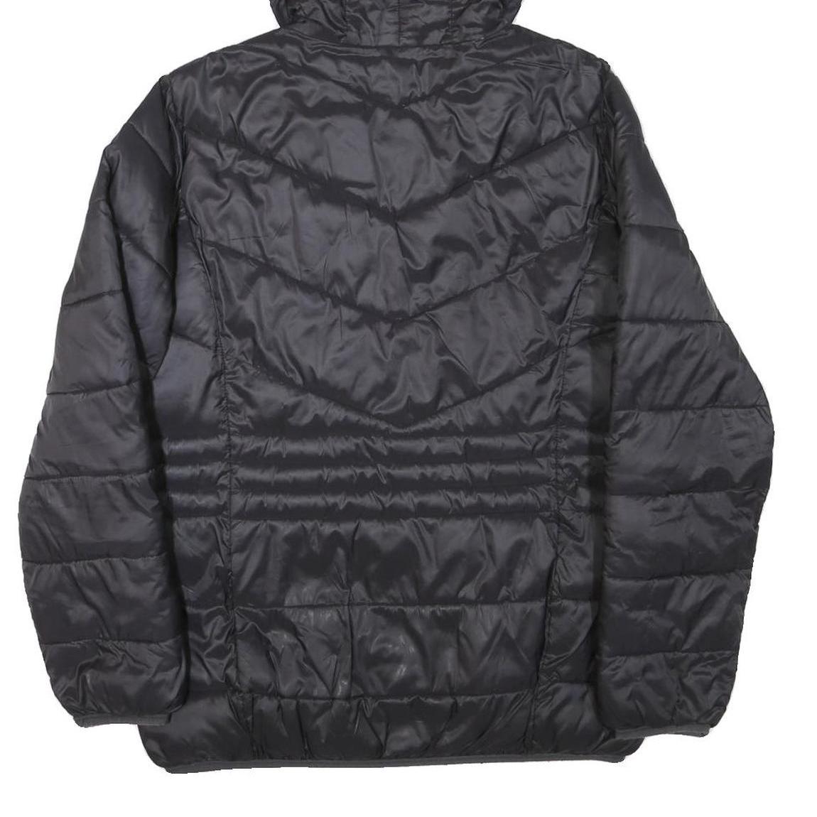 KAPPA Womens Black Hooded Jacket L Polyester Blend Quilted Zip Up Sportswear