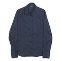 MASSIMO DUTTI Womens Navy Blue Shirt S Classic Button Down Cotton Blend