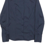 MASSIMO DUTTI Womens Navy Blue Shirt S Classic Button Down Cotton Blend