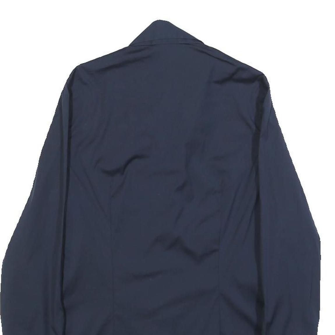 MASSIMO DUTTI Womens Navy Blue Shirt S Classic Button Down Cotton Blend