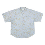 BUGLE BOY Mens Blue Cotton Blend Shirt 2XL Button Down Short Sleeve Summer