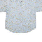 BUGLE BOY Mens Blue Cotton Blend Shirt 2XL Button Down Short Sleeve Summer