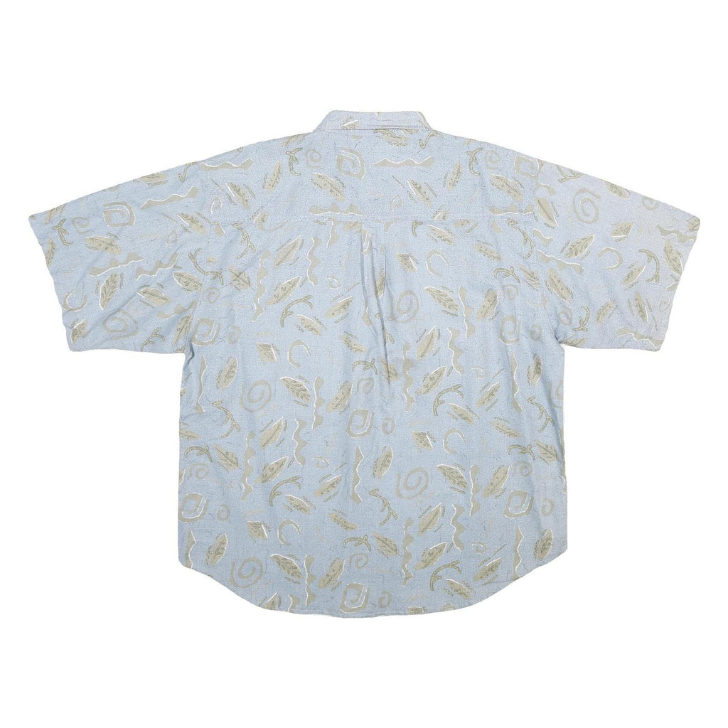 BUGLE BOY Mens Blue Cotton Blend Shirt 2XL Button Down Short Sleeve Summer