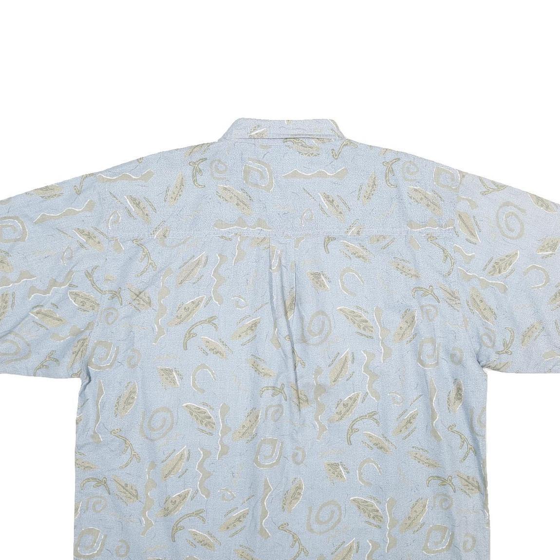 BUGLE BOY Mens Blue Cotton Blend Shirt 2XL Button Down Short Sleeve Summer