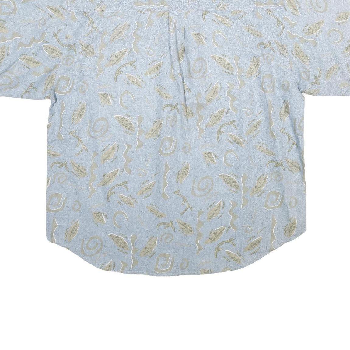 BUGLE BOY Mens Blue Cotton Blend Shirt 2XL Button Down Short Sleeve Summer